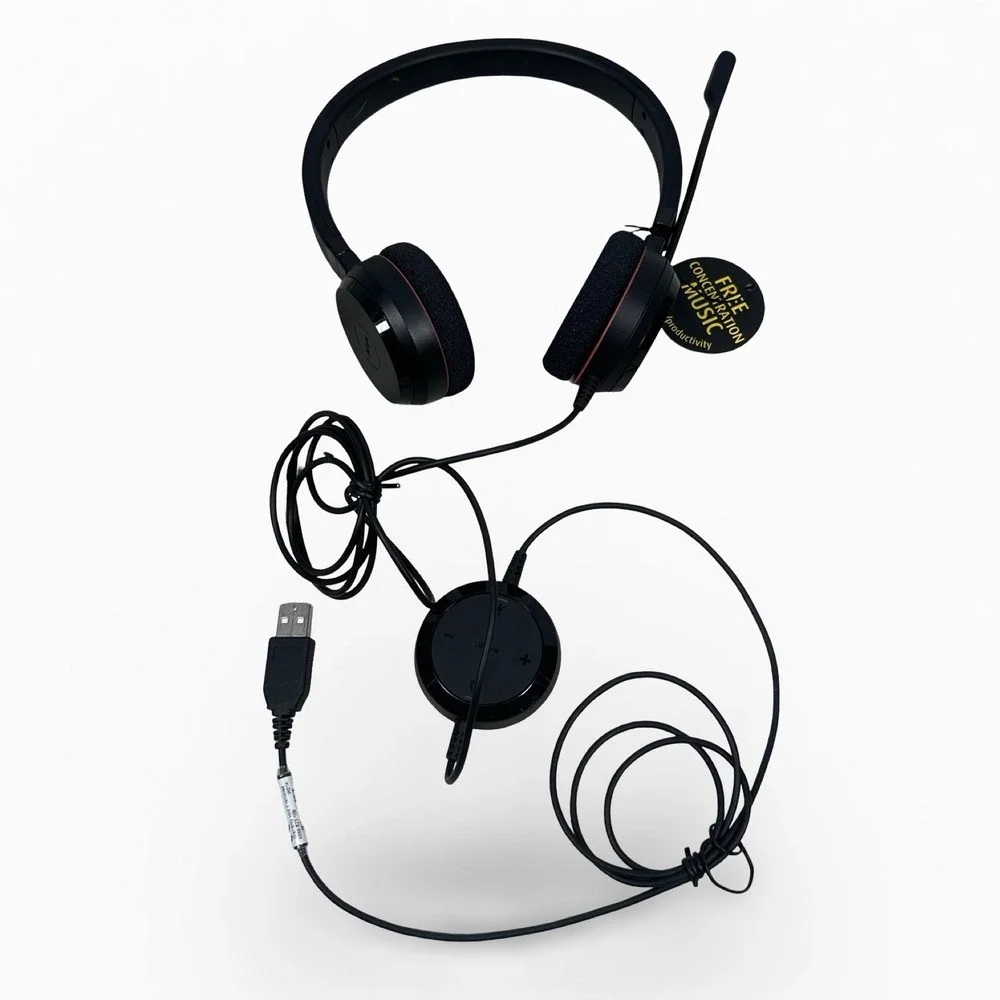 Jabra Evolve 20 Wired On-Ear Headset Black‎ USB-A Skype for Business HSC016